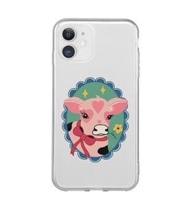 Iphone 11 Uyumlu İnek Tasarımlı Şeffaf Telefon Kılıfı