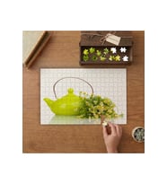 Papatyalar- Çaydanlık- Bitki Çayı Tasarımı 240 parça Ahşap Puzzle Ahşap Kutuda MP00017