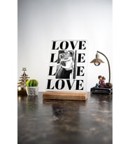 LOVE Fotoğraflı Kişiselleştirilebilir Masa Dekouru Dekoratif Ahşap Obje