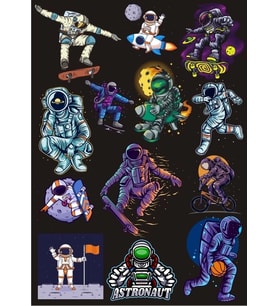 Astronot Sticker Set-7 13 Parça Telefon, Tablet, Defter, Laptop Sticker