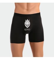 King Kral Yazılı Erkek Man Boxer Hediye Boxer (Siyah)