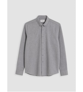 LCW Vision Gri Slim Fit Dokulu Erkek Gömlek