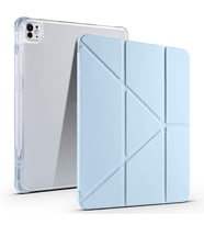 Apple iPad Air 13 2024 Uyumlu Kılıf Zore Tri Folding Kalem Bölmeli Standlı Kılıf (Mavi)