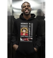 Tasarım Monkey D. Luffy Baskılı Unisex Oversize One Piece Anime Karakter Hoodie