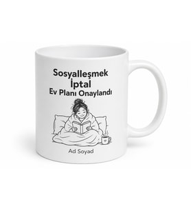 Introvert Yazılı Komik Baskılı Kupa Bardak Esprili Hediye Mug