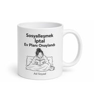 Introvert Yazılı Komik Baskılı Kupa Bardak Esprili Hediye Mug