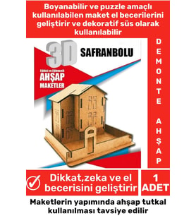 Özel 3D Görsel Zeka Geliştirici Boyanabilir Çocuk Yetişkin Puzzle Dekoratif Demonte Ahşap Oyun Maket