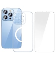 Baseus iPhone 15 Pro Crystal Serisi Manyetik Magsafe Silikon Kılıf + Tempered Ekra - SSSSSS1594-6