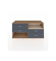 Kronos Konsol Tek Raflı 4 Çekmeceli  176x59x99 Çam-Aytaşı/Antrasit