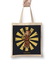Curious George Retro Japanese Bez Çanta Uzun Saplı