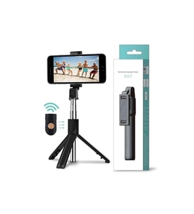 İki Fonksiyonlu Kaydırmaz Silikon Selfie Çubuğu ve Tripod Seti
