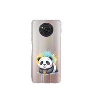 Poco X3 NFC ile Uyumlu Splash Panda Tasarımlı Şeffaf Silikon Kılıf