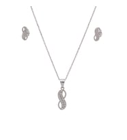 Sonsuzluk Model 925 Ayar Zirkon Taşlı Kadın 2'li Set
