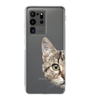 Samsung Galaxy S20 Ultra Uyumlu Kamera Korumalı Kapak Catface Tasarımlı  Şeffaf Kılıf