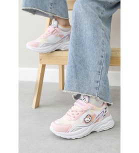 Unisex Çocuk Sneaker Ayakkabı 615XCA305 (Pudra - Beyaz)