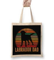 Retro Labrador Dad Gift Dog Daddy Golden Black Lab Father Bez Çanta Uzun Saplı