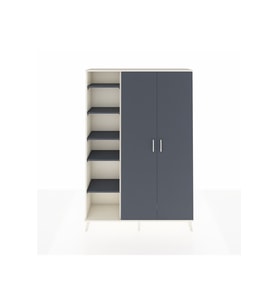 Arges Gardrop 7 Raflı 2 Kapaklı Tek Askılı 132x30x195 Aytaşı-Antrasit