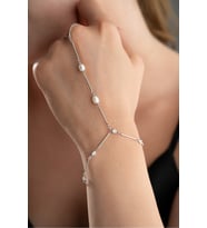 925 Ayar Gümüş İncili Çubuk Zincirli Şahmeran (Silver)