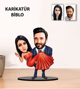 Kisiye Özel Sevgili Evli Karikatür Biblo KB11