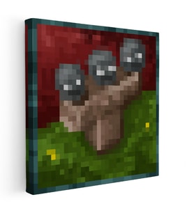 Kanvas Tablo Wither Piksel Minecraft Tablosu Ev Ofis Salon Duvar Dekoru