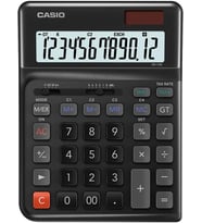 Casio De-12E-Bk Siyah 12 Hane Masa Üstü Ergonomik Tuşlu Hesap Makinesi