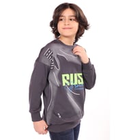 Toontoy Erkek Çocuk Baskılı Sweatshirt (Füme)