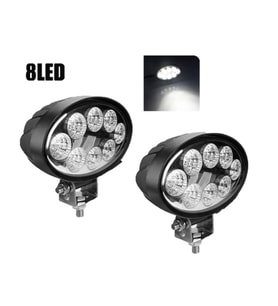 2 Adet 8 Power Ledli Oval 9-60 Volt 24w Ip67 Çalışma Lambası