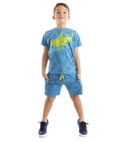 Shark Erkek Çocuk T-shirt Şort Takım (Mavi)