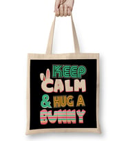 Cute Keep Calm & Hug a Bunny Easter Bunnies Bez Çanta Uzun Saplı