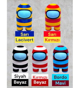 AmongUs Taraftar, Mıknatıslı, Çizgili Yeni Tasarım Among Us 6 cm (Karışık)