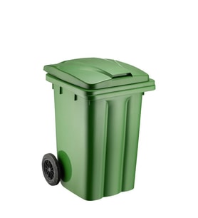 Omnipazar SY-6503 Eko Tekerlekli Kapaklı Plastik Çöp Konteyneri 80 lt Yeşil