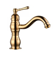 FKN Royal Kısa Altın Lavabo Bataryası (Krom)