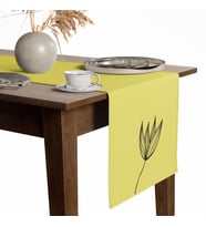Amerikan Servis Dijital Baskılı Sarı Lale Desen Renkli Masa  Sunum Runner 40x145 Tropikhome (Çok Renkli)