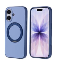 Apple iPhone 17 Kılıf M-Safe Şarj Özellikli 360 Standlı Proton 2.5mm Kapak (Lacivert)