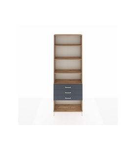 Arges Dolap 4 Raflı 3 Çekmeceli 88x30x243 Çam-Antrasit
