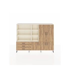 Arges Dolap 11 Raflı 3 Çekmeceli 5 Kapaklı 220x30x163 Aytaşı-Çam