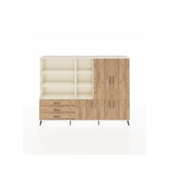 Arges Dolap 11 Raflı 3 Çekmeceli 5 Kapaklı 220x30x163 Aytaşı-Çam