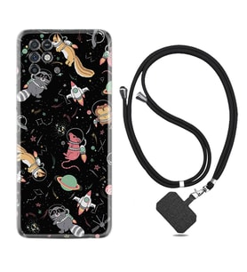 INFINIX Note 11 Pro Note 10 Hot 9 Play Kılıf Boyun Askılı Silikon Planet Animals 1771
