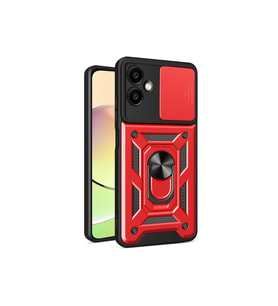 Northcity Samsung Galaxy A06 Uyumlu Kılıf Pars Lens Yüzüklü Silikon - Kırmızı
