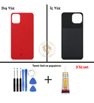 Reeder Vida Seti + Yapıştırıcı S23 Max Pro Kırmızı Yapıştırıcı B-7000 Yapıştırıcı Vida Seti Arka Kapak Arka Cam Batarya Kapağı Lazer Kesim Kapak Pil Kapağı Back Cover
