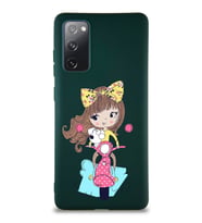 Samsung Galaxy S20 FE Soft Premier Kapak Vespagirl Tasarımlı Silikon Kılıf - Yeşil (Şeffaf)