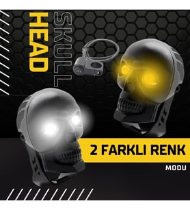 Skull Head Özel Tasarım Off Road Sis Lambası (Açma Kapama Gidonlu) 1 Adet