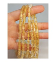 Bileklik Boy Golden & Rutil Kuvars Taşı Silindir Kesim 5.5x7.5mm Yarım Dizi (18CM UZUNLUĞUNDADIR)