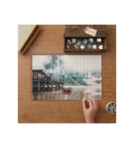 Sisli Dağ - Ahşap Ev Tasarımı 240 parça Ahşap Puzzle Ahşap Kutuda MP05838