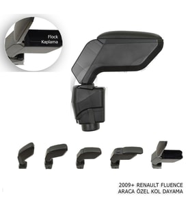 Renault Fluence Uyumlu Kol Dayama Kolçak Siyah 2009-2016