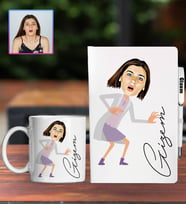 Kişiye Özel Karikatür Tasarım Defter Kalem Kupa Hediye Seti 96194