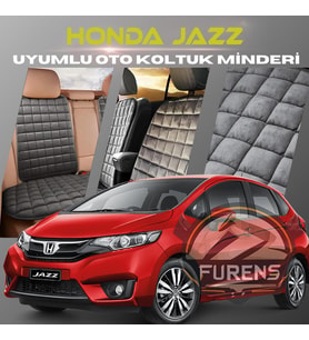 Honda Jazz Antrasit Renk Tay Tüyü Cepli & Terletmez Sırtlı Oto Koltuk Minder Seti - Koltuk Koruma Kılıfı (ÖN & ARKA TAM SET)