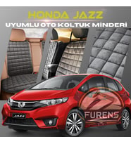 Honda Jazz Antrasit Renk Tay Tüyü Cepli & Terletmez Sırtlı Oto Koltuk Minder Seti - Koltuk Koruma Kılıfı (ÖN & ARKA TAM SET)