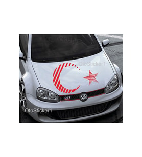 Ay Yıldız Solo Türk Sticker Kırmızı 32*21 Cm