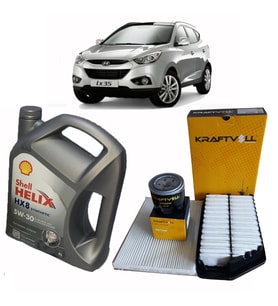 HYUNDAİ İX35 1.6 GDİ BENZİNLİ YAĞ BAKIM SETİ HAVA + POLEN + YAĞ FİLTRESİ + SHEL 5W 30 MOTOR YAĞI